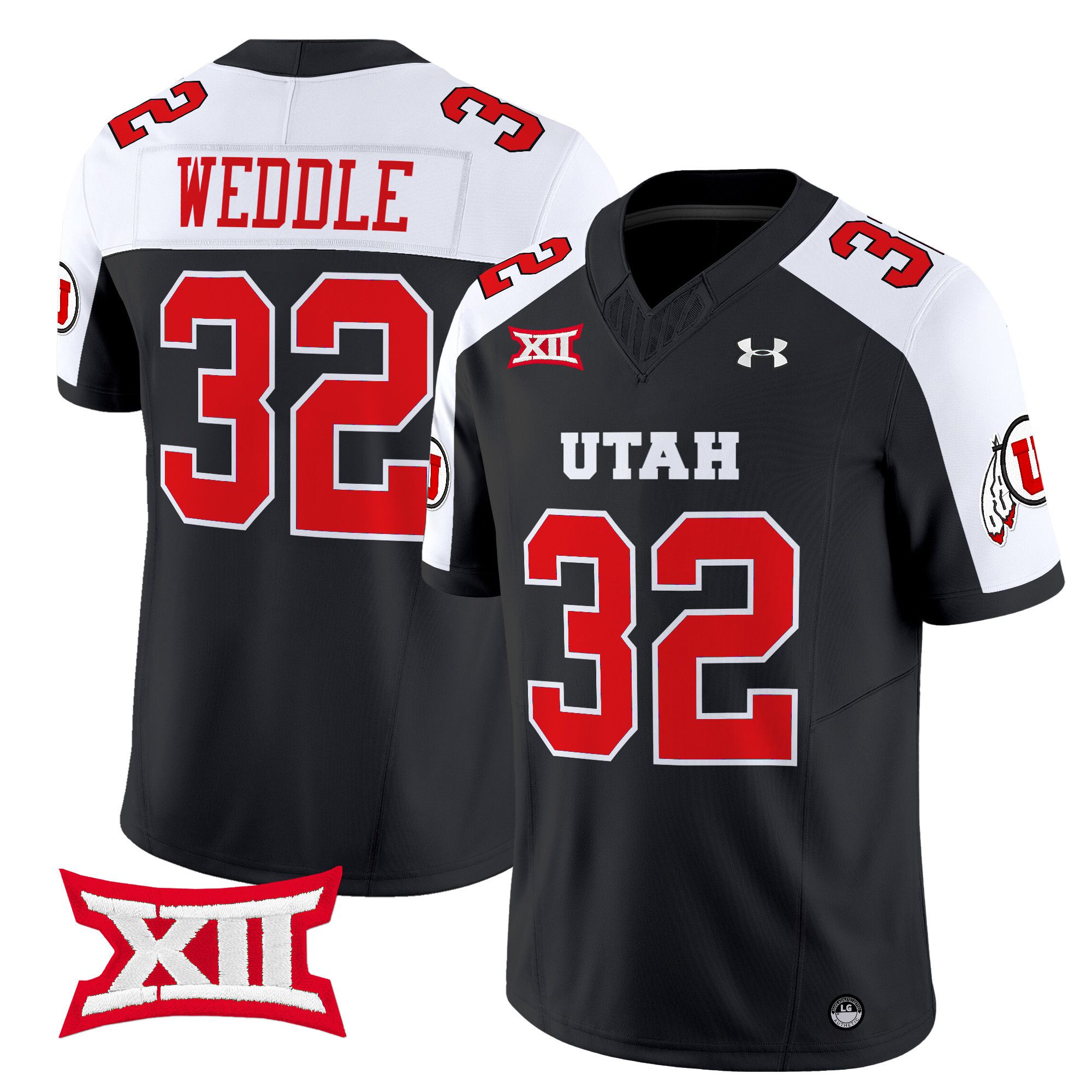 Men Utah Utes #32 Weddle Black 2024 Vapor Limited NCAA Jersey style 1